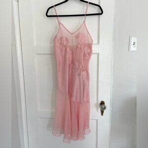 Vintage Victoria’s Secret gold label pink midi slip dress